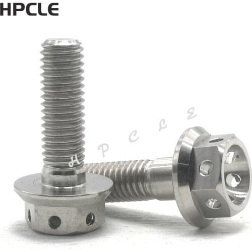 1Pcs Ti M8X 15-55mm & M10 X 20-90mm Motorcycle Modification Disc Brake Bolt Titanium Bolt Hexagon Flange Head Screws Ti Fastener