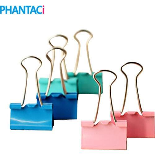 12 pcs/lot Colorful Metal Binder Clips Candy Paper Photo Album Clip 25mm Office Learning Supplies