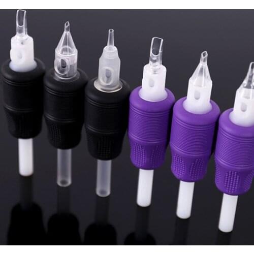 20PCS 25MM Premade Sterilized Disposable Tattoo Grip Tube Supply 3/5/7/9/11/13/15R Size Tattoo Machine Grip Purple