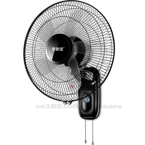 220V/60W Home Remote Control Electric Fan Wall Fan Dormitory Shake Head Wall Fan 3 Gears Adjustable Cooling Fan 16 Inches