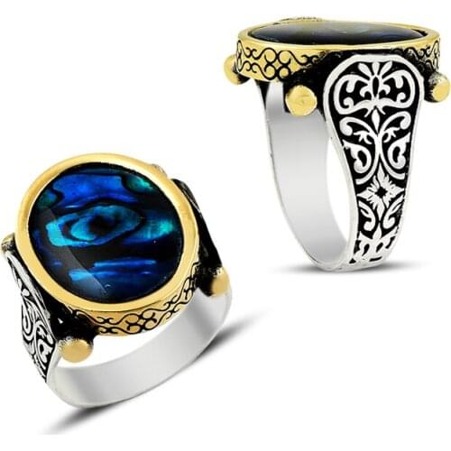 925 Silver Elegant Desing Deep Ocean Rings for Men