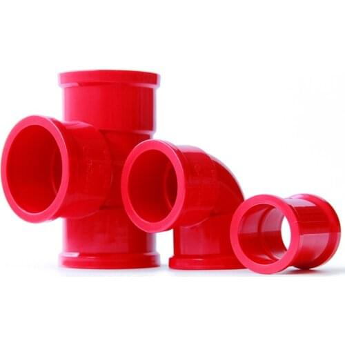 Red color PVC pipe accessory TEE type L type water pipe special for Aquarium fish tank