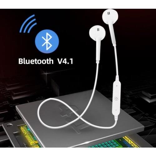 Wireless bluetooth S6 Earphone music headset Phone Neckband sport Stereo Earbuds Earphone with Mic For iPhone Samsung Xiaomi