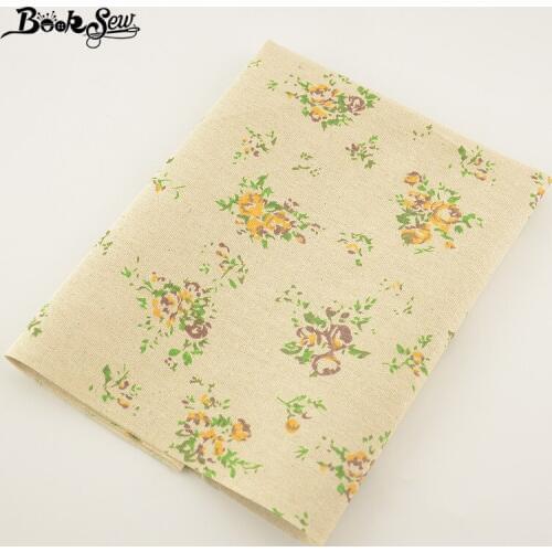 Booksew Home Textile Sewing Material Tissu For Tablecloth Pillow Bag Curtain Cushion CM Printed Rose Cotton Linen Fabric