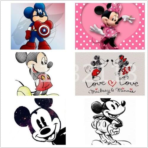 Disney Mickey Mouse 5d Diy Full Round Square Diamond Diamond Painting Mosaic Cross Stitch Kit Home Decoration Diamond Embroidery