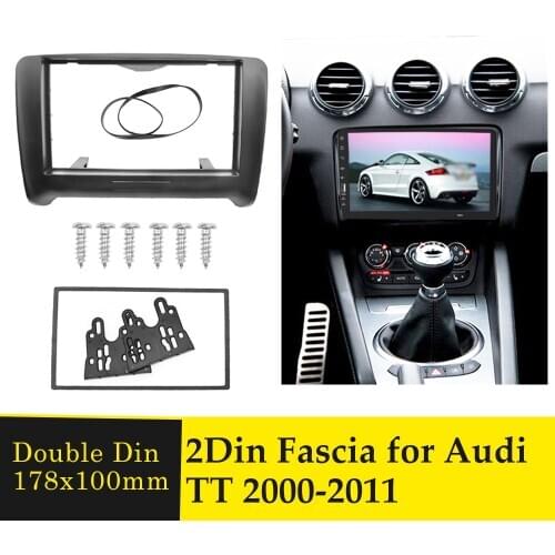 Double Din Car Fascia Stereo Plate Audio Frame Install Cover Trim Kit For Audi TT 2000+ GPS DVD Player Radio Panel Fascias Bezel