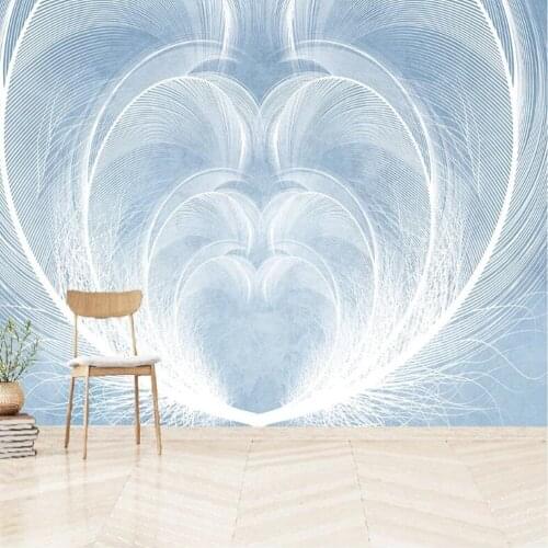 Milofi custom 3D modern HD hand painted feather TV sofa background wallpaper mural