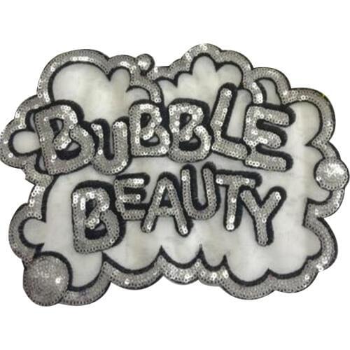 T shirt Women patch sequins 22cm BUBBLE BEAUTY deal with it biker patches for clothing stickers 3d t shirt mens free shipping