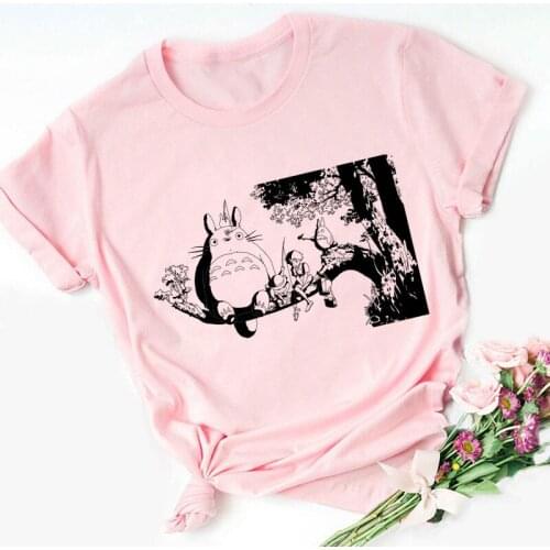Totoro Studio Ghibli Harajuku Kawaii T Shirt Women Ulzzang Miyazaki Hayao Tshirt Funny Cartoon T-shirt Anime 90s Tops Tee Female