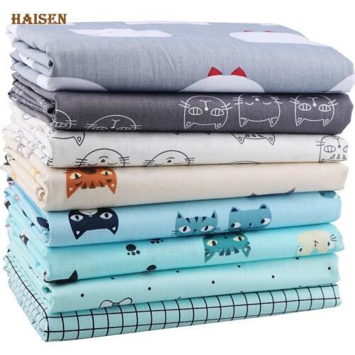 Haisen,New Twill Printed Cotton Fabric Patchwork Cloth 8 Cartoon Series telas tissus For DIY Sewing Quilting Baby&Child Material