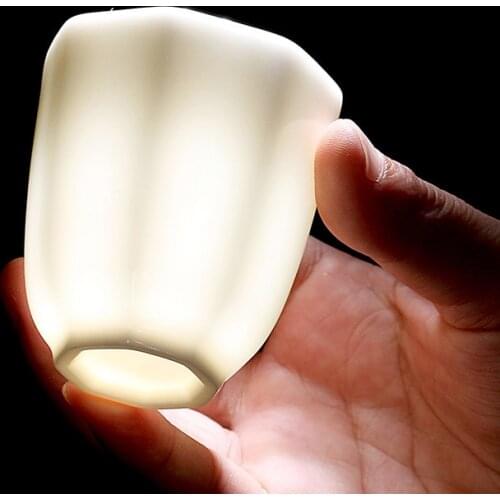 Ceramic Master Cup porcelain tea set, tea cup, kung fu tea cup, ivory white, individual octagonal single cup