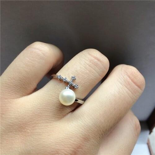 Cross Shape Ring Base Mountings Findings Settings Adjustable Ring Jewelry Parts Fittings Accessories for Pearl Beads Stones