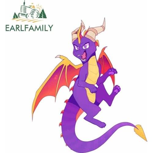 EARLFAMILY 13cm x 13cm for Purple Demon Dragon Monster Surfboard Car Stickers Scratch-Proof Decal Motorcycle Cartoon Decoration