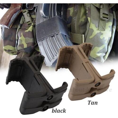 TOtrait Nylon Clip AR15 Gun Dual Magazine Coupler Link Magazine Speed Loader Airsoft Parallel Connector M4 Accessory Black/Tan
