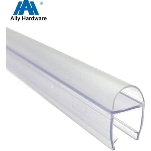 Bottom side transparent PVC 8mm tempered glass door water strip for shower door