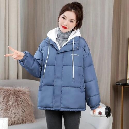 2021 New Parkas Winter Women Jacket Hooded Thick Female Jackets Warm Coat Casual Loose Cotton Padded Parka Outwear Plus Size