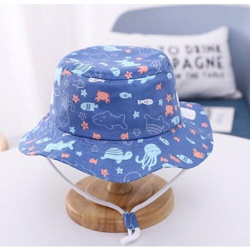 2021 New Summer Sun Hat Children Outdoor Neck Ear Cover Anti UV Protection Beach Caps Boy Girl Bucket Hat For Kids 2-5 Years