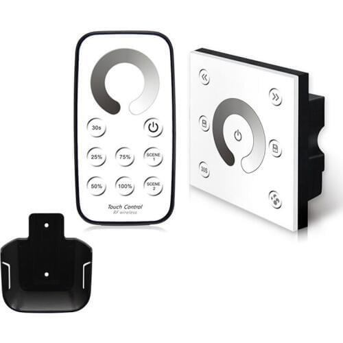 New Led Dimmer DC 12V 24V Wall Mount Glass Touch panel P1 and RF Wireless Remote T1 Dimming Single Color Strip Controller