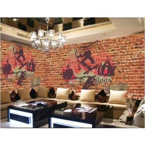 Custom photo wallpapers 3d murals wallpaper for walls 3 d European style retro red brick wall brick stone graffiti large mural