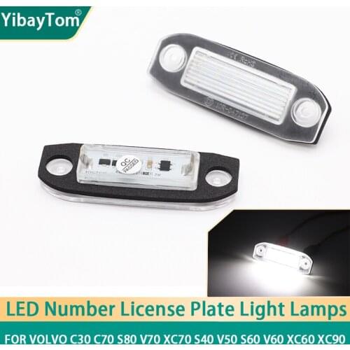 1 year warranty Durable LED White Canbus Rear License Plate Tag Lights For VOLVO C30 C70 S80 V70 XC70 S40 V50 S60 V60 XC60 XC90