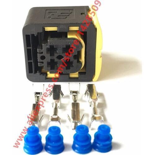 20 Sets Tyco Amp 3.5mm 4 Pin Female Waterproof Automotive Electric Connector 1-1418390-1