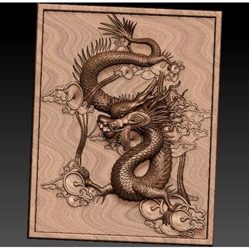 3D Dragon carving model 3D Relief Model in STL format CNC Router Carving Engraving Artcam aspire