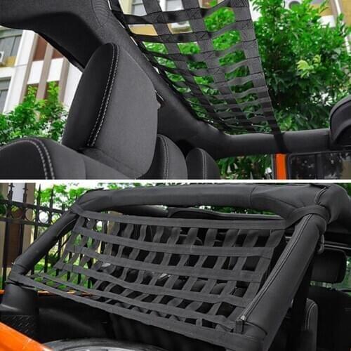Suitable for Jeep Wrangler car roof storage net Yj Tj Jk Jku Jl Jlu 1987-2019 Multifunctional mesh cargo net