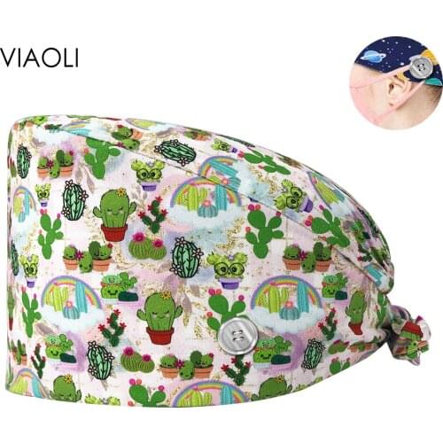 Unisex Cotton Scrubs Cap Dentist Cap Pet Shop Beauty Pharmacy Lab Work Cap High Quality Cap Adjustable Scrubs Caps Women and Men