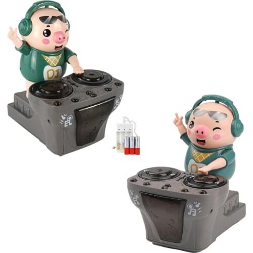 Funny DJ Pig Musical Toy Dancing Piggy with Colorful Light for Baby Kids