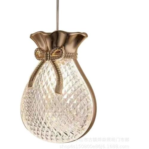 Modern Gold LED Luxury Crystal Glass Pendant Light Lighting for Bedroom Bedside Bathroom Study Living Room Ceiling Hanging Lamp