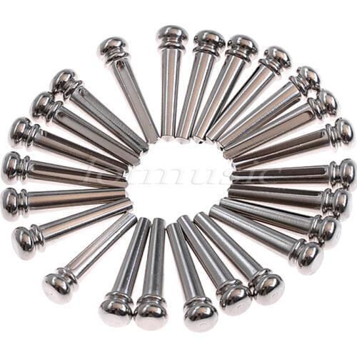 24 pack Acoustic Guitar String Solid Brass Pins Chrome Plated