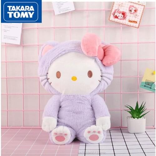 TAKARA TOMY Fashion Cartoon Hello Kitty Plush Ornaments Simple Plush Soft and Comfortable Childrens Sweet Toy Ornaments