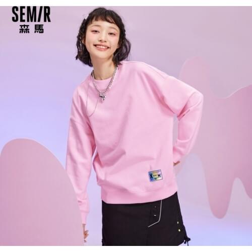 SEMIR Couple Sweatshirt Women 2021 New Fried Street Korean Trend Reflective Print Hoodie Winter Oversize Tops Hoodies For Woman
