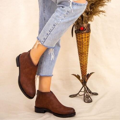 Tonar Eleta Tan Skin Lady Women Boots Zip Detail New Season Winter Fashion