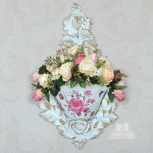 US housing estates grade resin wall baskets home decor resin crafts baskets Wall Decoration