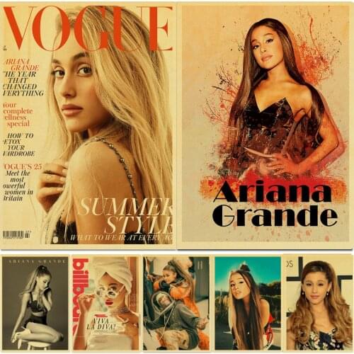 Vintage Ariana Grande Girl Retro Canvas Painting Wall Art Nordic Posters and Prints Wall Pictures for Living Room Decoration