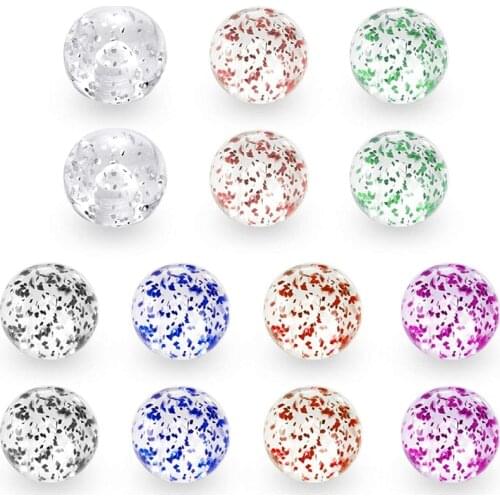JFORYOU Replacement Balls for Body Jewelry Piercing 316L Surfical Steel Balls Acrylic Balls Barbell Parts 14G Women Men