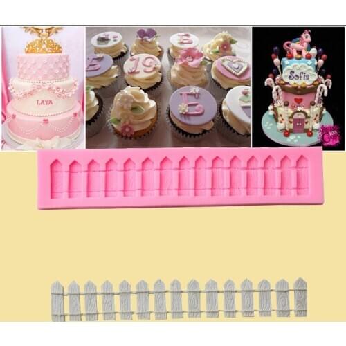 1PC New Fashoion Chocolate Candy 3D Silicone Fondant Garden Fence Cake Mold Decoration Pastry Cake Mould Tools LB 480