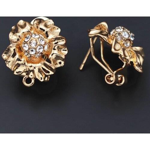 10 Pairs Earrings Post Connector Linkers Hanger Filigree Flower Base Charms DIY Chile Women Hanging Dangle Earrings Findings