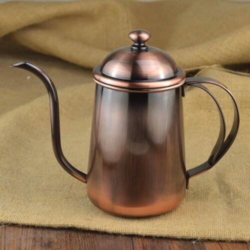 304 thickening stainless steel hand pot small pot long drip coffee long mouth pot hand punching thin mouth pot 650ml