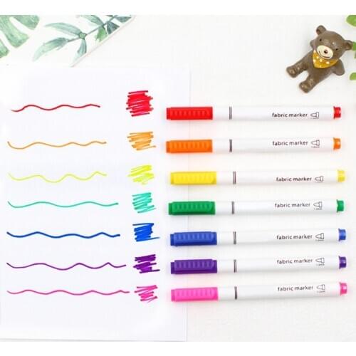 8Pcs Clothes Textile Markers Fabric Paint Pens DIY Crafts T-shirt Pigment Painting Pen Writing Liner Marker Pen
