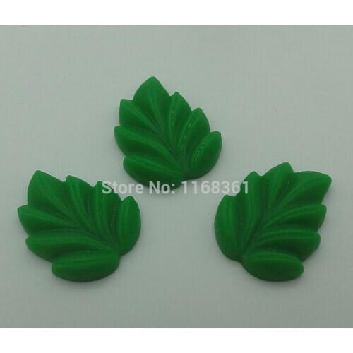 1pcs/lot resin flatback green leaf 19mm Cabochons Scrapbooking Hair Bow Center DIY Christmas decration C107-8