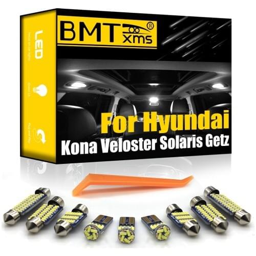 BMTxms Canbus For Hyundai Kona Veloster FS JS Solaris Getz Vehicle LED Interior Map Dome Trunk Light kit Car Lighting