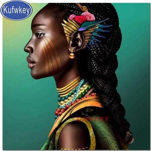 Needlework Patterns Diy 5d Diamond Painting Sexy Women Cross Stitch Diamond Embroidery Africa Girl Rhinestone new Home Decor