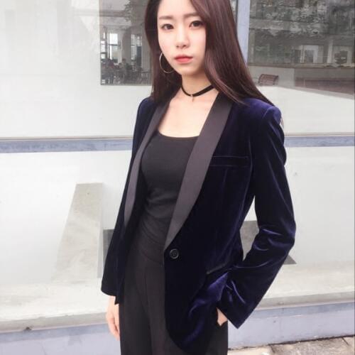 KMETRAM Spring Autumn Jacket Women Korean Velvet Blazer Women Short Blazers Coat Plus Size 4xl 5xl Chaquetas Mujer 2020 MY2286