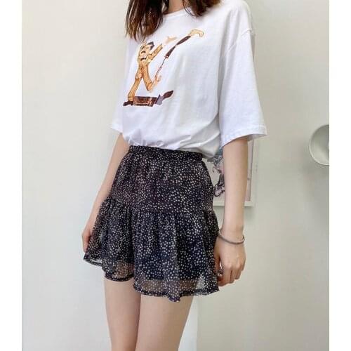 Summer Skirts Womens Casual Dot A-Line Above Knee Sexy Skirts White Mini Skirt Fashion Black Skirt Plus Size Kawaii Midi Skirt