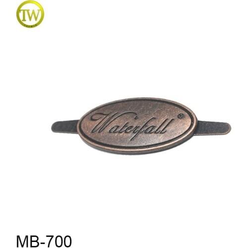 MB700 Wholesale metal logo tag antique copper metal label for clothes and bags