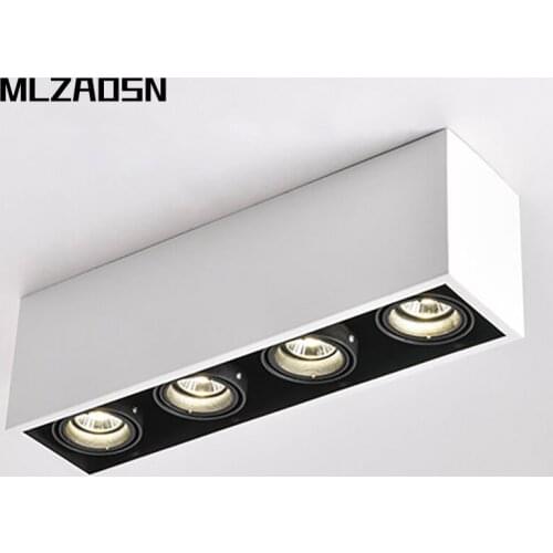 MLZAOSN Modern Downlights Four Heads 6W 8W 10W Metal White And Black/All Black LED Bulbs For Foyer Aisle Bedroom Light Decor
