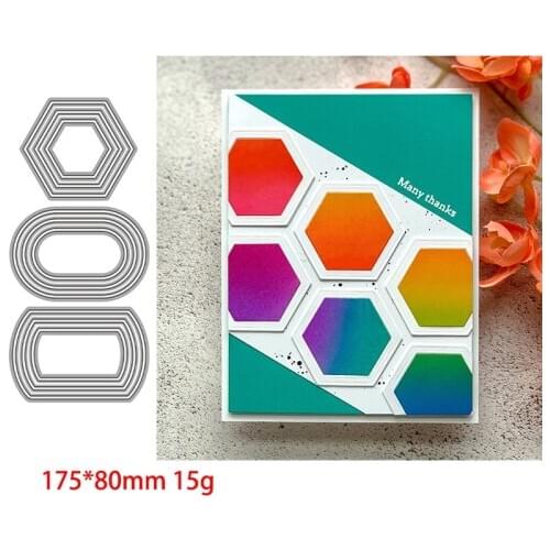 New Design Craft Metal Die Polygonal Multilayer Frame Cutting Die Scrapbooking Album DIY Paper Card Embossing Stencils Molds