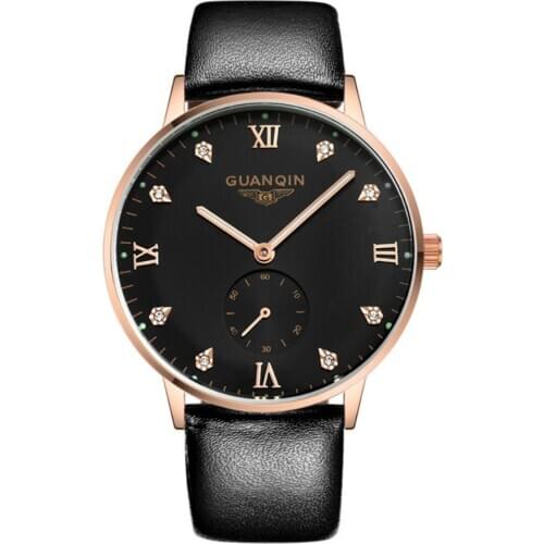 Mens Watches Top Brand Luxury GUANQIN Watch Men Automatic Mechanical Luminous Wristwatch Mens Leather Watch relogio masculino